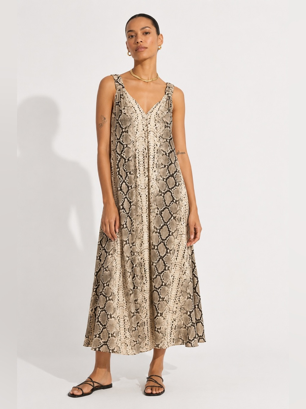SMYTHE Python Slip Silk Dress Womens Size S
